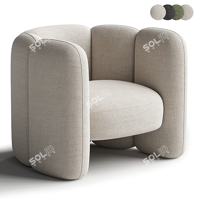  Contemporary Mila Chair Rendered Corona 3D model image 1