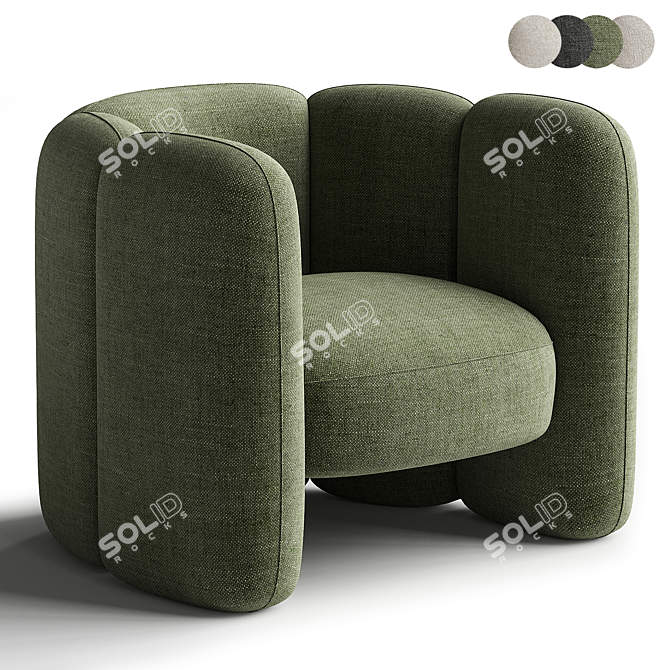  Contemporary Mila Chair Rendered Corona 3D model image 2