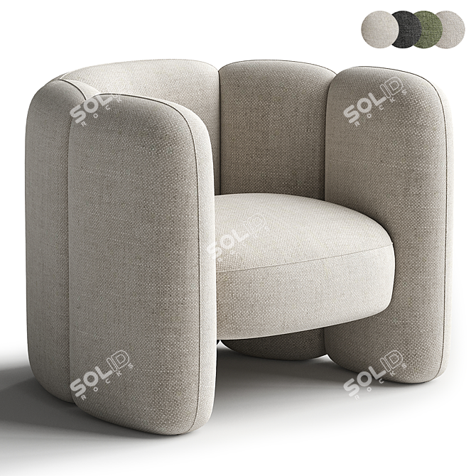  Contemporary Mila Chair Rendered Corona 3D model image 3