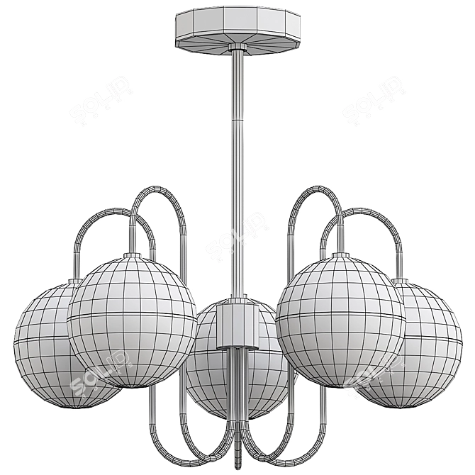 Renee 5 Chandelier Light Fixture 3D model image 3