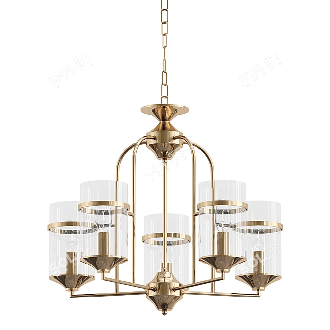 Antique Bronze Loft Chandelier Model 3D model image 1