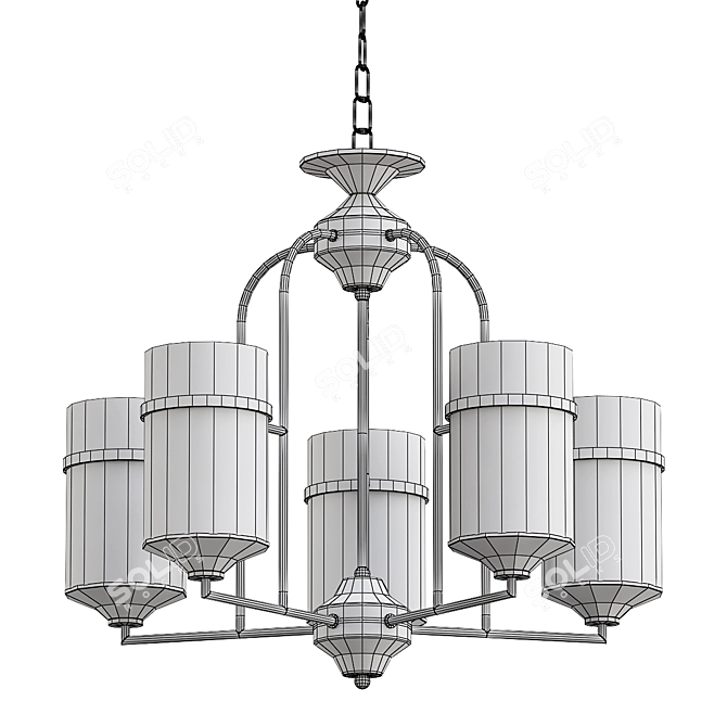 Antique Bronze Loft Chandelier Model 3D model image 3