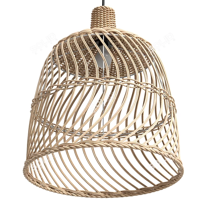 Artisan Rattan Pendant Lamp 77cm 3D model image 4