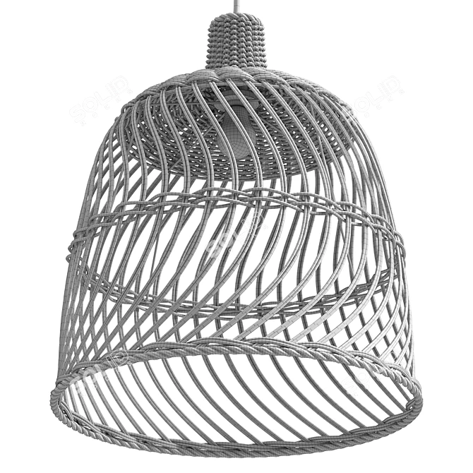 Artisan Rattan Pendant Lamp 77cm 3D model image 6