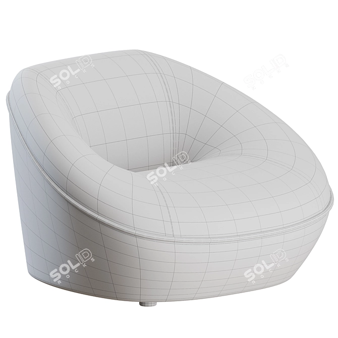 Contemporary Chic Tortello Armchair Set 3D model image 4