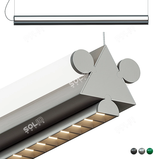 Dreispitz Horizontal Lighting Trio 3D model image 1