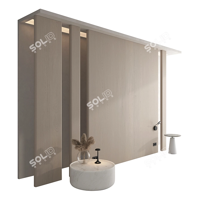 Modern 3D Wall Panel Set 3D model image 2