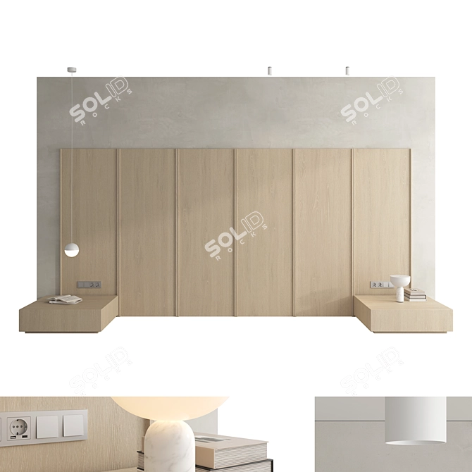 Luxury 3D Wall Panel Set 3D model image 1