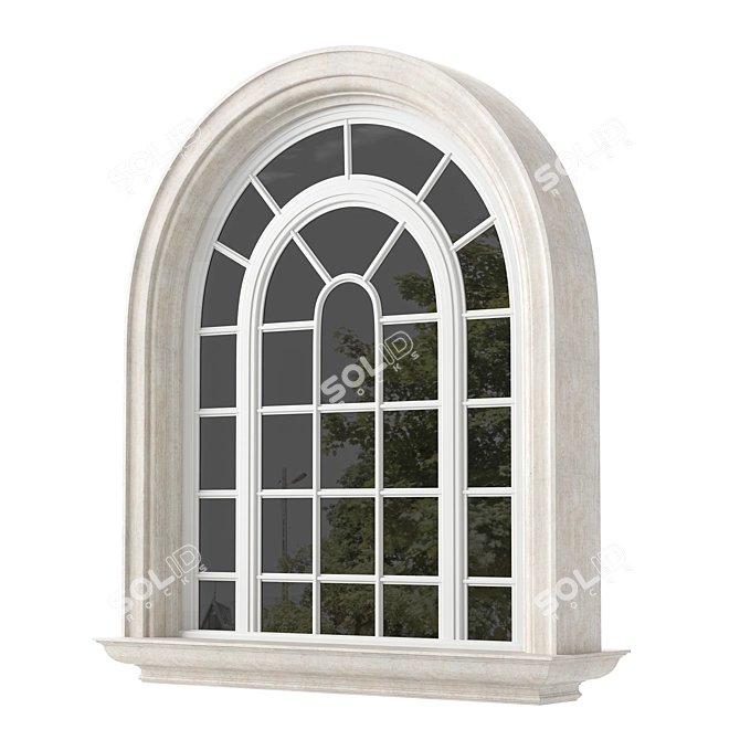 Vintage Window 3D Model Kit 3D model image 1