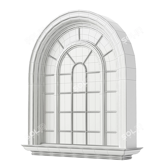 Vintage Window 3D Model Kit 3D model image 4