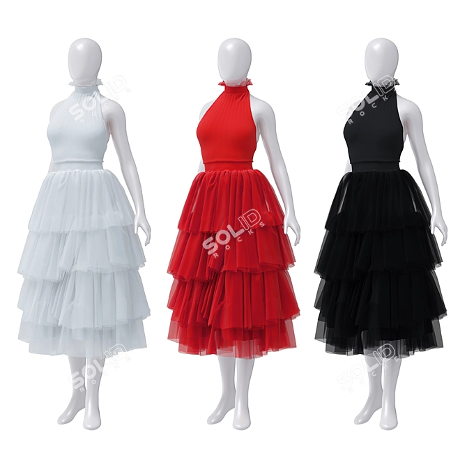 Mannequin Display Dress Set 3D model image 3