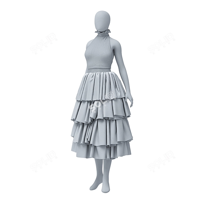 Mannequin Display Dress Set 3D model image 4