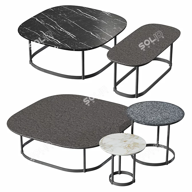 Sleek Regent Table Set 3D model image 1