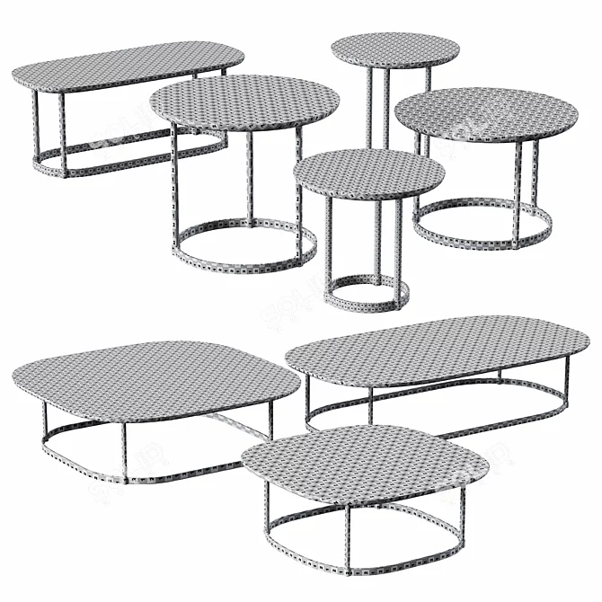 Sleek Regent Table Set 3D model image 3