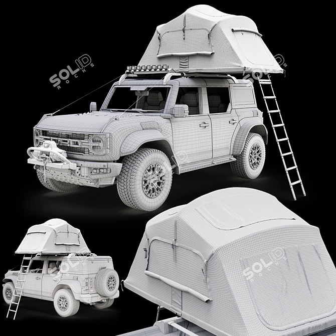 2023 Ford Bronco Raptor Yakima Tent 3D model image 7