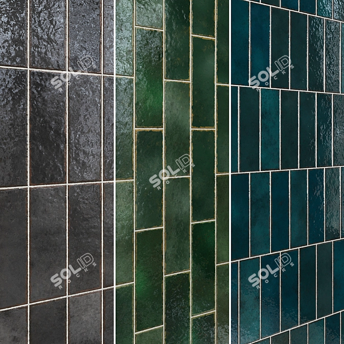 Amazonia Seamless Ceramic Tile Set 3D model image 2