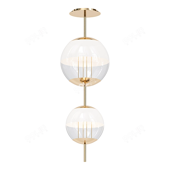 Elegant Silver Pendant 03123 3D model image 1