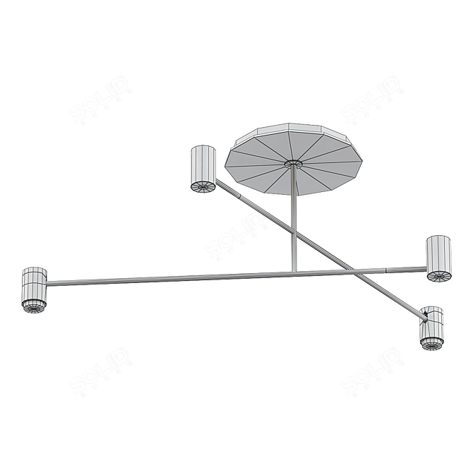 Elegant Chrome Chandelier 10152 3D model image 2