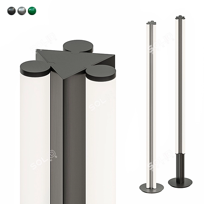 Minimalist Dreispitz Floor Lamp 3D model image 1