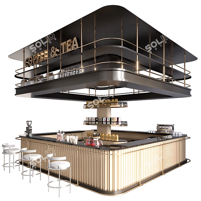 Cafe Bar Design Collection 3D model image 2