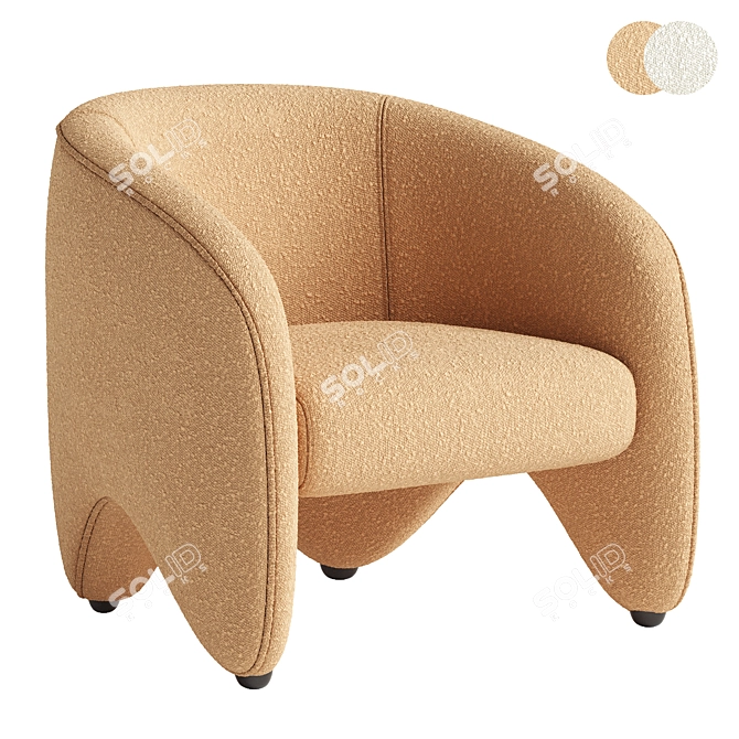 Modular Fabric Armchair YUZU 3D model image 1