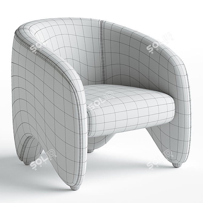 Modular Fabric Armchair YUZU 3D model image 3