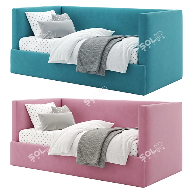 Carolina Bed Frame: Elegant & Sleek 3D model image 1