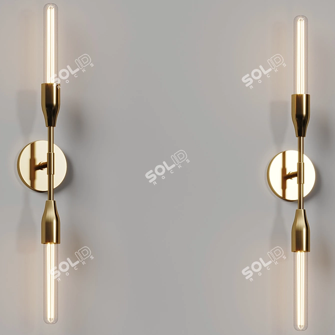 Modern 2-Light Wall Sconce Artfully Illuminates 3D model image 3