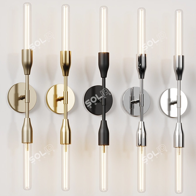 Modern 2-Light Wall Sconce Artfully Illuminates 3D model image 5
