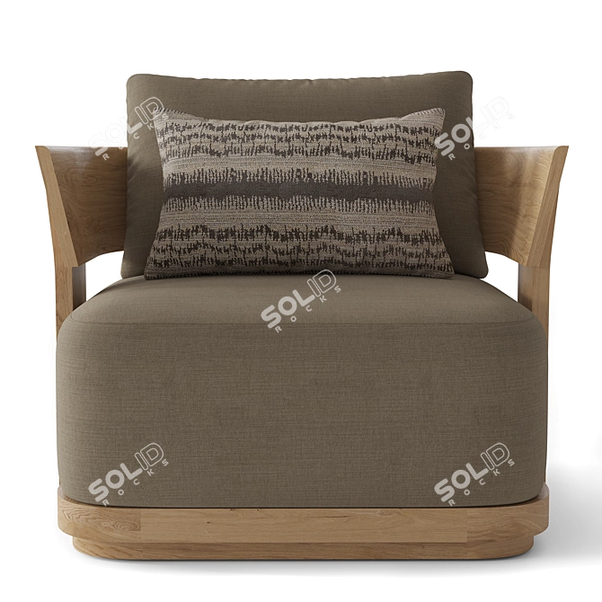 Restoration Hardware Solaro Teak Lounge Chair 3D model image 2