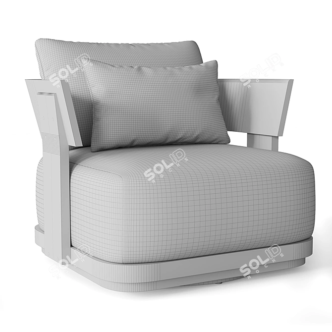 Restoration Hardware Solaro Teak Lounge Chair 3D model image 4