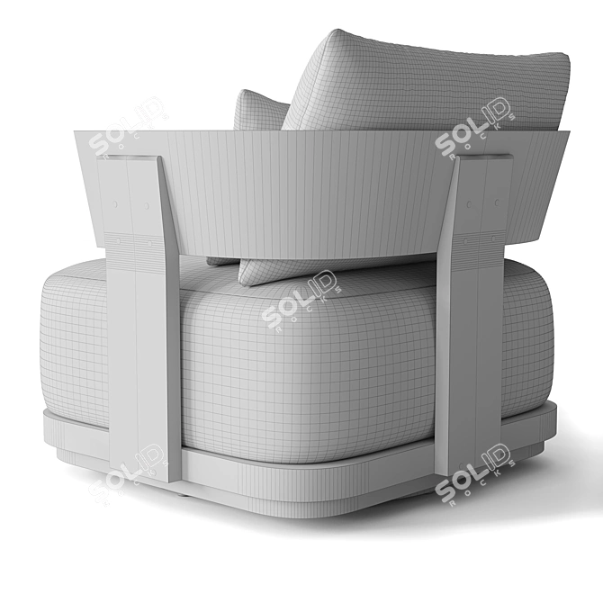 Restoration Hardware Solaro Teak Lounge Chair 3D model image 5