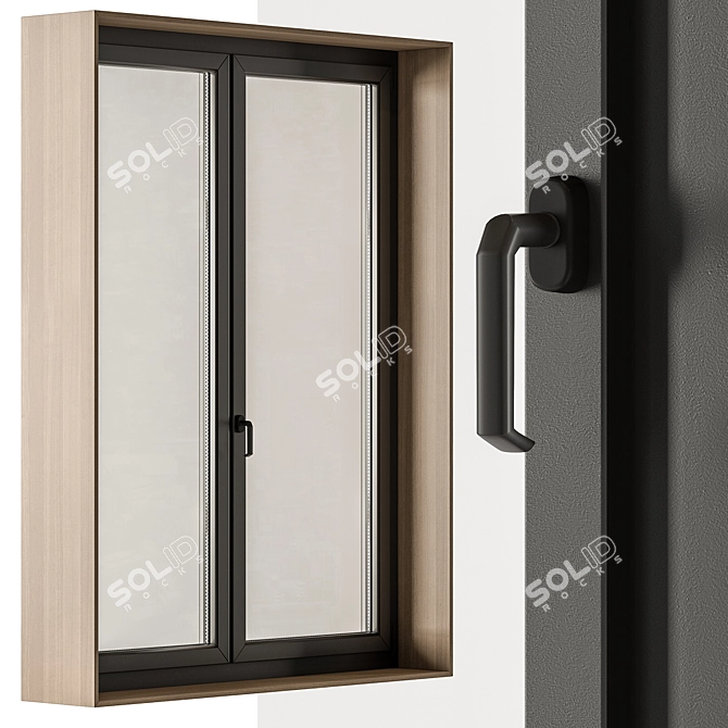 Wooden Window Frame Set 23 3D model image 2