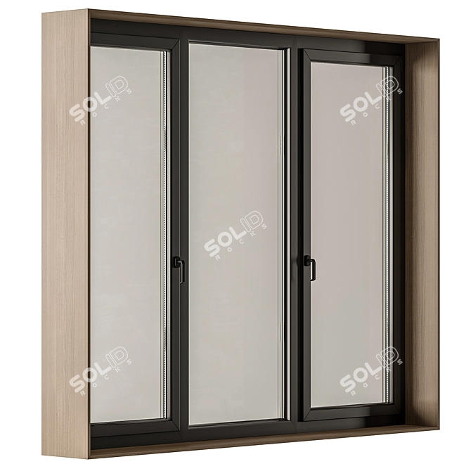 Wooden Window Frame Set 23 3D model image 3