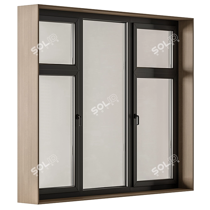 Wooden Window Frame Set 23 3D model image 4