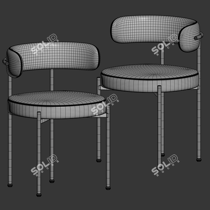 Cb2 Inesse Dining Chair Boucle 3D model image 3