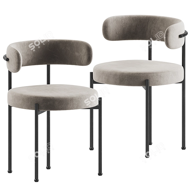 Cb2 Inesse Dining Chair Boucle 3D model image 4