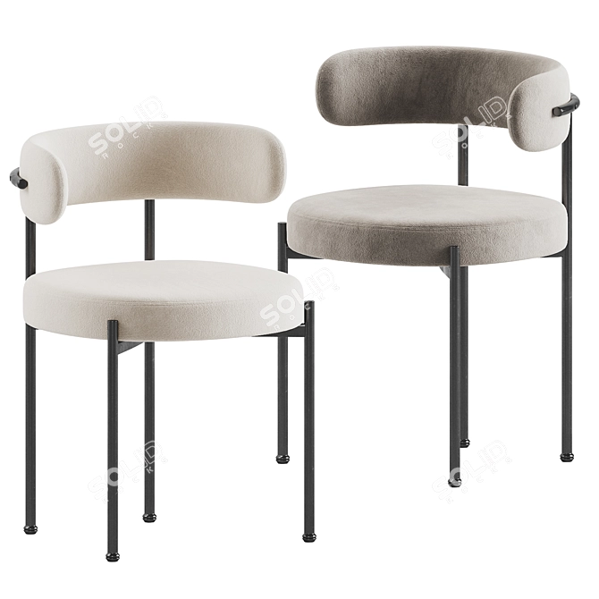 Cb2 Inesse Dining Chair Boucle 3D model image 7