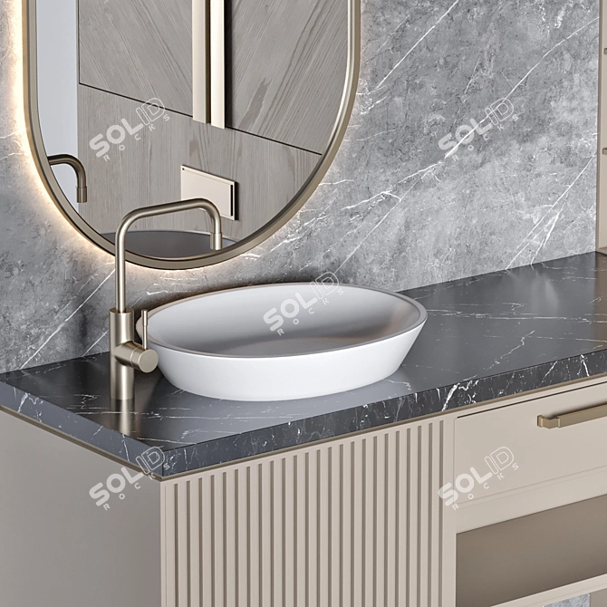 Modern Bathroom Furniture Set 3D model image 3