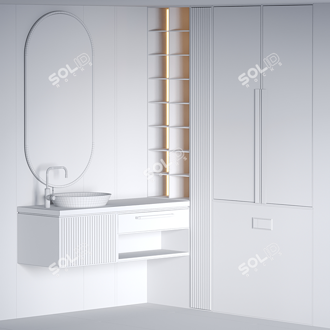 Modern Bathroom Furniture Set 3D model image 6