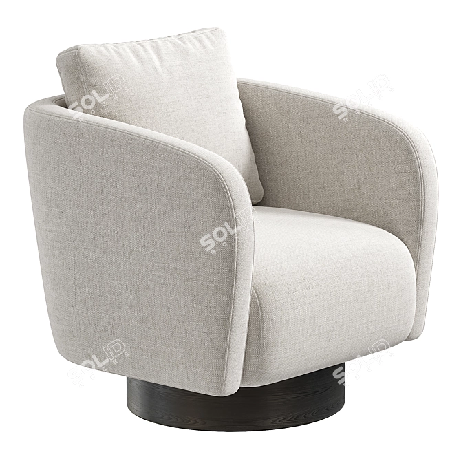 Luxurious Velvet Armchair By Stylish Club 3D model image 3