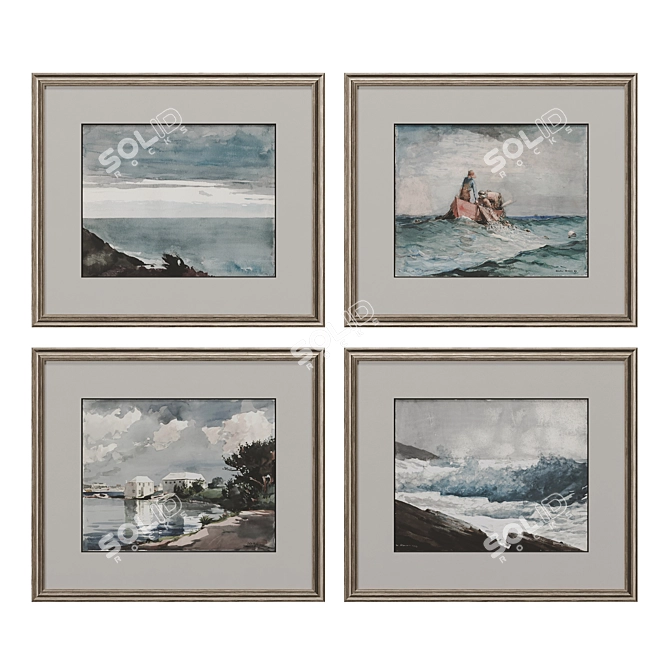 Marine Themed Picture Set 3D model image 1