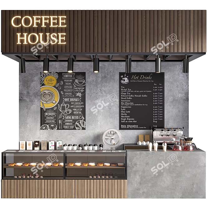 Espresso Cafe Bar Collection 3D model image 1