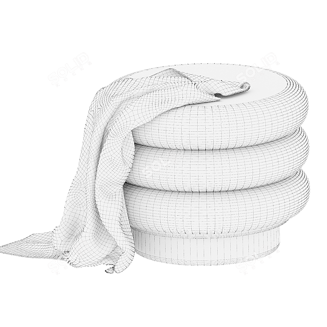 Cazarina SELS Ottoman Pouf 3D model image 2