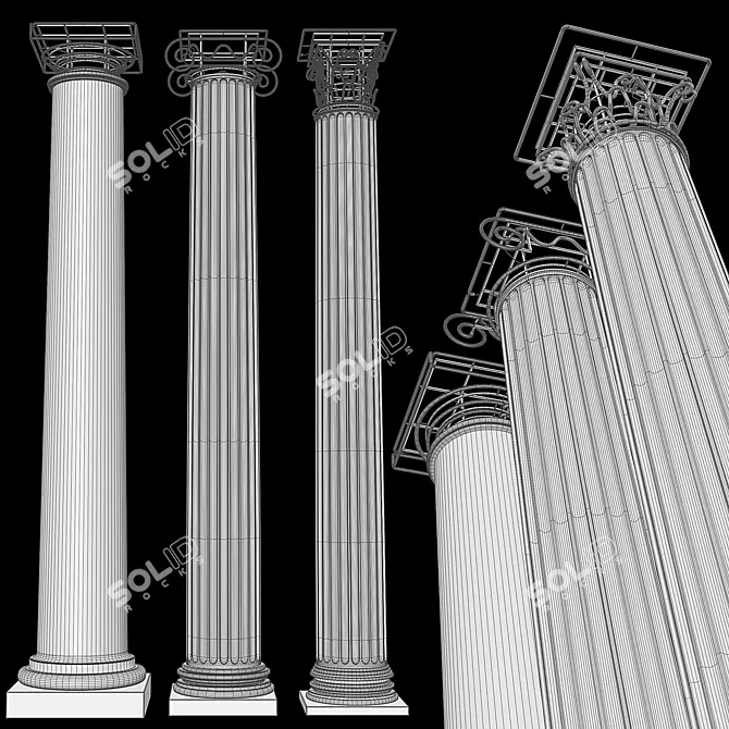 Designer Neon-Lit Columns 3D model image 5