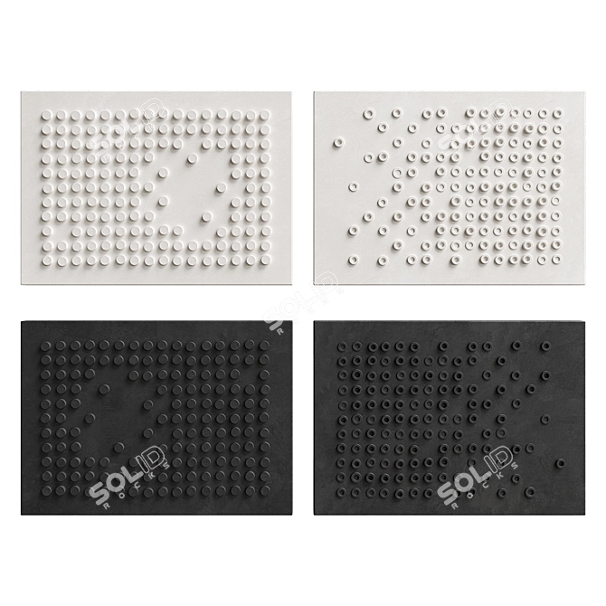 3DArt Relief6 Geometric Wall Panel 3D model image 3