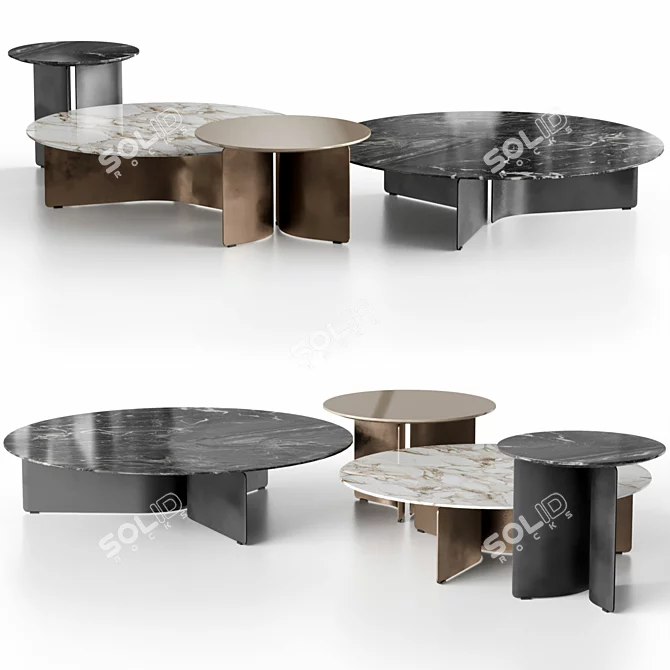 Customizable Coffee Tables: WAVE Collection 3D model image 2