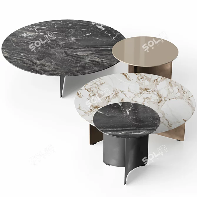 Customizable Coffee Tables: WAVE Collection 3D model image 3