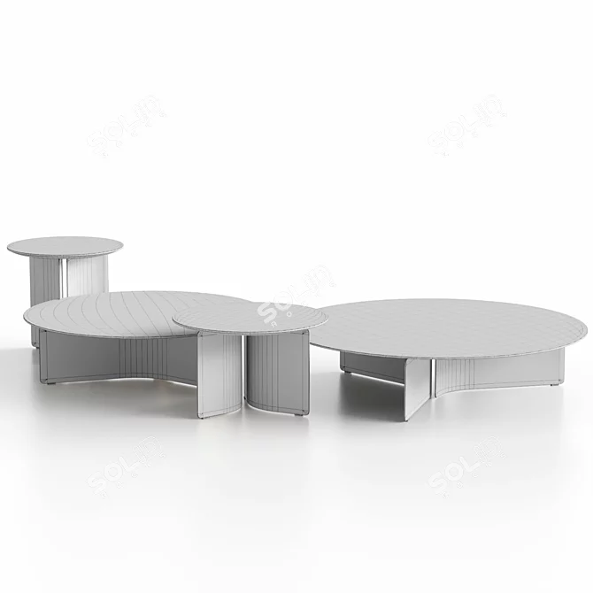 Customizable Coffee Tables: WAVE Collection 3D model image 4