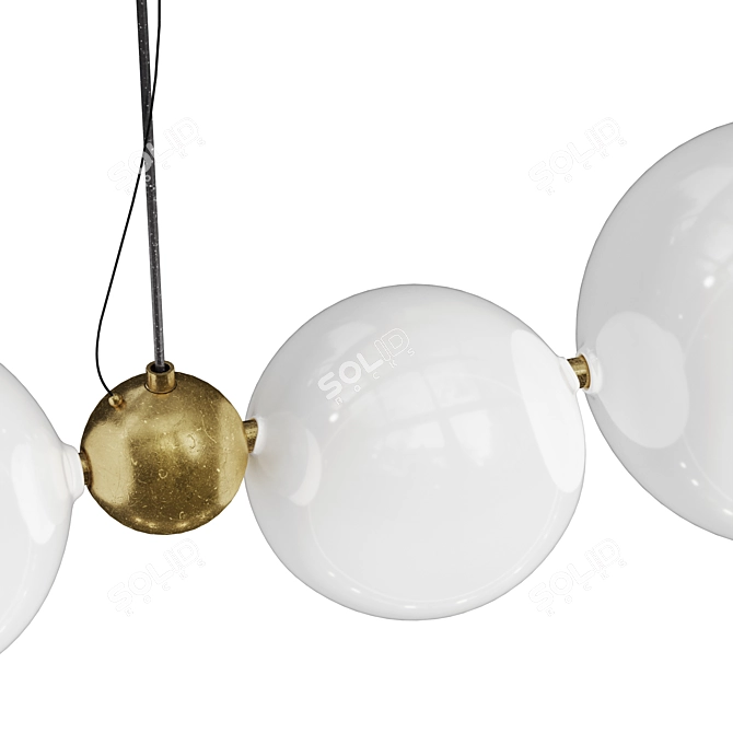 Handmade Brass LED Chandelier 3D model image 2